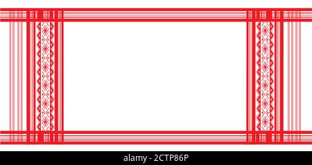 Gamosa textile pattern. Gamosa ou gamusa est un article d'importance pour les peuples autochtones d'Assam, en Inde. Illustration de Vecteur