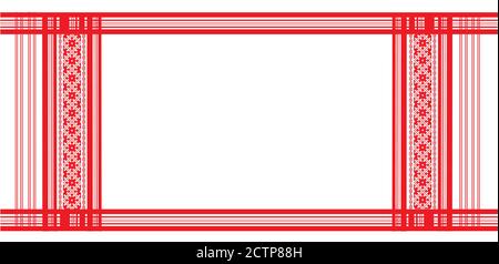 Gamosa textile pattern. Gamosa ou gamusa est un article d'importance pour les peuples autochtones d'Assam, en Inde. Illustration de Vecteur