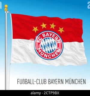 Allemagne, Munich, année 2020 - drapeau du Bayern Munich vainqueur de la Ligue des Champions 2020 Illustration de Vecteur