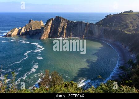 Playa del Silencio. Plage silencieuse. Asturies. Espagne Banque D'Images