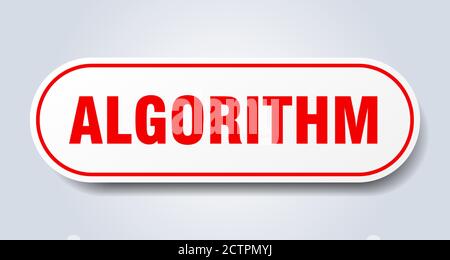 signe d'algorithme. autocollant isolé arrondi. bouton blanc Illustration de Vecteur