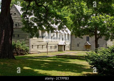 Ephrata Cloister, Saron, The Sisters House, 1743, Saal, Meetinghouse, 1741, communauté religieuse historique, vieux bâtiments en bois, comté de Lancaster, Penns Banque D'Images