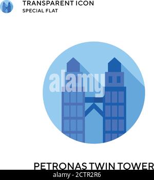 Icône de vecteur tour double Petronas. Illustration de style plat. Vecteur EPS 10. Illustration de Vecteur