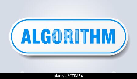 signe d'algorithme. autocollant isolé arrondi. bouton blanc Illustration de Vecteur