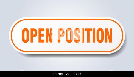 affiche de position ouverte. autocollant isolé arrondi. bouton blanc Illustration de Vecteur