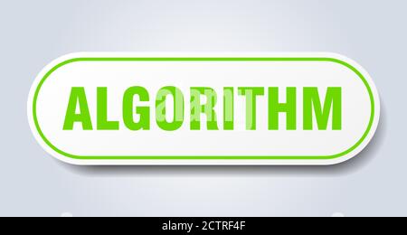 signe d'algorithme. autocollant isolé arrondi. bouton blanc Illustration de Vecteur