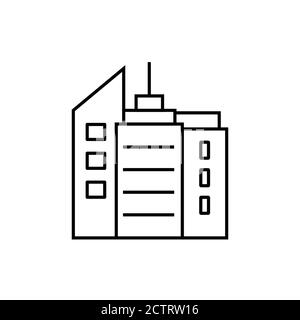 style de contour d'icône de bâtiment simple Illustration de Vecteur