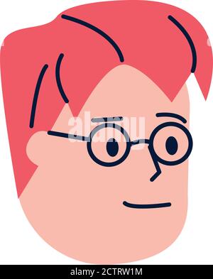 jeune homme portant des lunettes avatar personnage vecteur illustration design Illustration de Vecteur