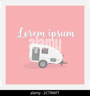 Illustration vectorielle de voitures de camping. Mobile home concept camping voyage en voiture Illustration de Vecteur