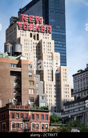 Vue sur le Wyndham New Yorker Hotel à Manhattan Banque D'Images