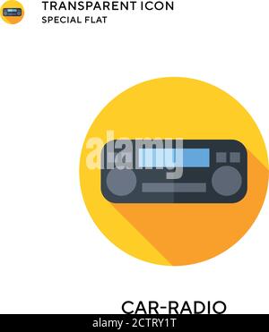 Icône vecteur radio-voiture. Illustration de style plat. Vecteur EPS 10. Illustration de Vecteur