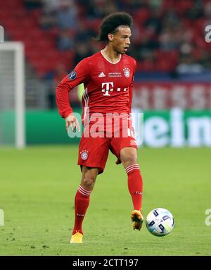 Budapest, Ungarn. 24 septembre 2020. Firo: 24.09.2020 football, UEFA Super Cup 2020 FC Bayern Munich Muenchen - Sevilla FC 2: 1 NV FCB Leroy Sané, Sane, action individuelle, | utilisation dans le monde crédit: dpa/Alay Live News Banque D'Images