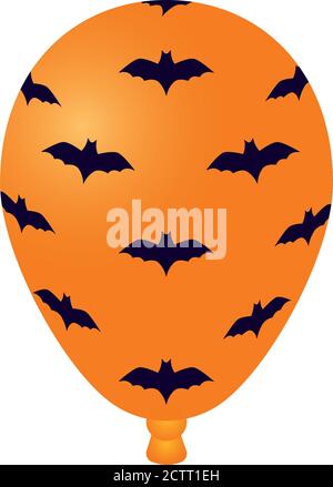 halloween ballon hélium avec motif de chauves-souris vecteur illustration conception Illustration de Vecteur