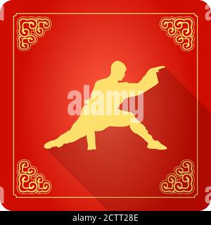 Classique chinois Kung Fu Master Icon, Flat Design Illustration de Vecteur