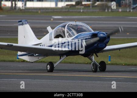 G-ASAL, le seul Bulldog de l'aviation écossaise modèle 124, et maintenant exploité par la Pioneer Flying Company, à sa base d'attache à l'aéroport de Prestwick, Ayrshire. Banque D'Images