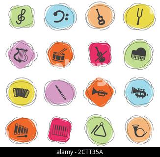 Instruments classiques icon set Illustration de Vecteur