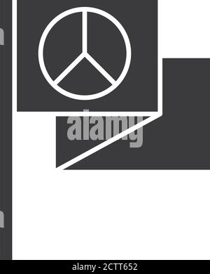 journée internationale des droits de l'homme agitant le drapeau de l'espoir de paix vecteur d'emblème style d'icône de silhouette d'illustration Illustration de Vecteur
