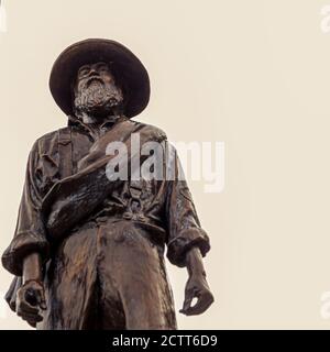 Point Lookout, MD, USA 09/19/2020: Statue d'un soldat confédéré inconnu situé dans le camp confédéré de prisonniers de guerre où 3384 confédérés sol Banque D'Images