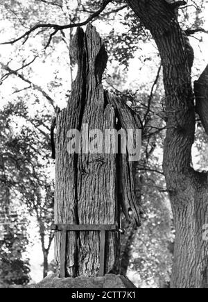 Statue de Roland à Potzlow dans l'Uckermark, Allemagne, photo prise en 1985 Banque D'Images