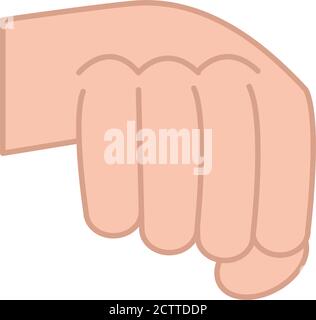 langage des signes mouvement de la main poing pour la ligne d'illustration du vecteur de puissance et icône de remplissage Illustration de Vecteur