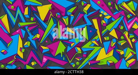 Fond d'illustration vectoriel de motif géométrique façon Graffiti colorée sans couture Art Illustration de Vecteur