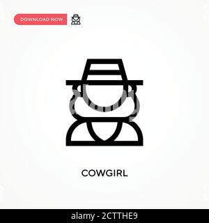 Icône vecteur cowgirl. . Illustration moderne et simple à vecteur plat pour site Web ou application mobile Illustration de Vecteur