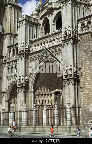 Tolède, España Hiszpania, Espagne, Espagnol; Cathédrale primate de Sainte Marie; la catedral de Santa María; Katedra Najświętszej Marii Panny 托莱多主教座堂 Portail Banque D'Images