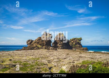 Lion couple Rock à l'île de Lanyu, taitung, taïwan Banque D'Images