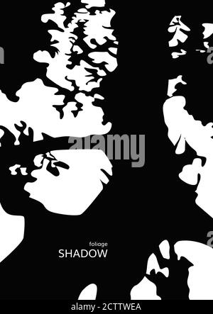 Ombres silhouettes noires des arbres et des branches Illustration de Vecteur