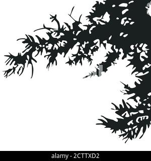 Ombres silhouettes noires des arbres et des branches Illustration de Vecteur