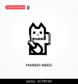 Icône vecteur Maneki-neko. . Illustration moderne et simple à vecteur plat pour site Web ou application mobile Illustration de Vecteur