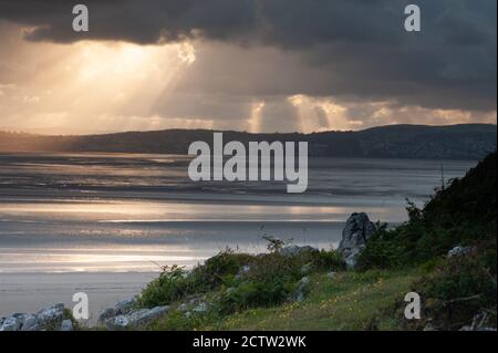 Morecambe Bay de Jack Scout Cove, Cumbria, Angleterre Banque D'Images