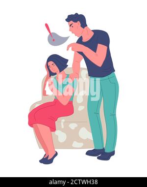 Conflit de famille et problèmes dans l'illustration de vecteur relationshipt couple. Illustration de Vecteur