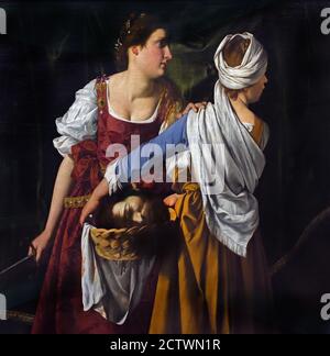Judith et son serviteur avec le chef des Holofernes 1608-1609 par Orazio Gentileschi 1563-1639 Pise Italien, Italie, Banque D'Images