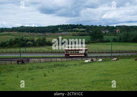 The 1820 Pockerley Wagonway, Beamish Open Air Museum, Durham, Angleterre Banque D'Images