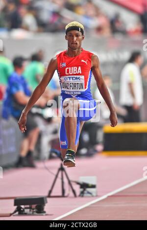 Jordanie Alejandro Díaz Fortun (Cuba). Tour préliminaire Triple Jump. Championnats du monde d'athlétisme de l'IAAF, Doha 2019 Banque D'Images