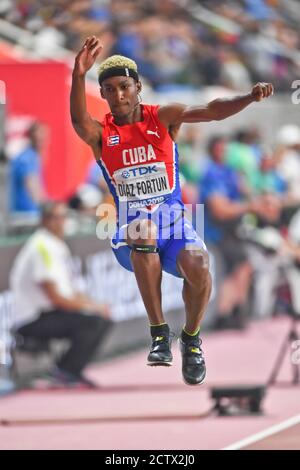 Jordanie Alejandro Díaz Fortun (Cuba). Tour préliminaire Triple Jump. Championnats du monde d'athlétisme de l'IAAF, Doha 2019 Banque D'Images