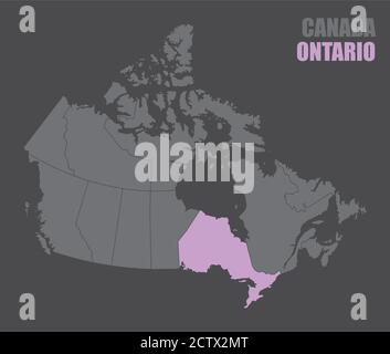 Carte Canada Ontario Illustration de Vecteur