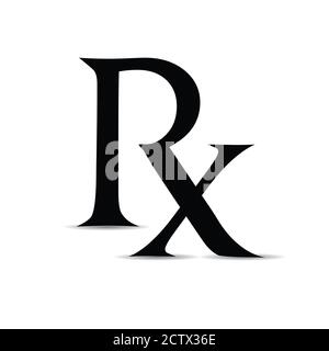 Symbole de l'icône du logo Rx moderne pour les médicaments du médecin et du médecin et de ne pas prescrire de médicaments en vente libre Banque D'Images
