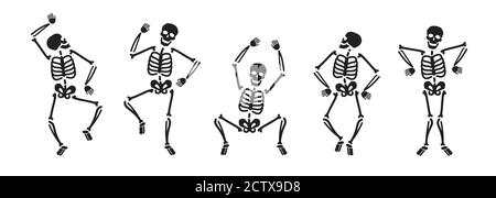 Symbole squelette drôle. Illustration du vecteur de concept Halloween Illustration de Vecteur