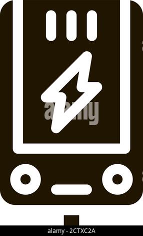 Icône de glyphe du système de chauffage du bloc principal électronique Illustration de Vecteur