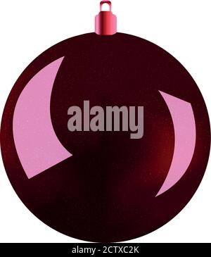 Boule rouge pour la décoration d'arbre de Noël Illustration de Vecteur