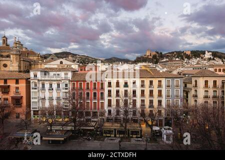 Place Bib-Rambla, Grenade, Andalousie, Espagne Banque D'Images