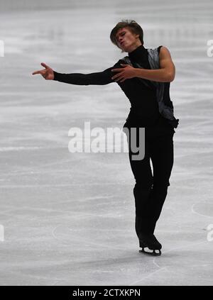 Oberstdorf, Allemagne. 25 septembre 2020. Patinage artistique, série Challenger - Nebelhorn Trophy, Men, Freestyle : Deniss Vasiljevs (Lettonie) montre son style libre. Credit: Angelika Warmuth/dpa/Alamy Live News Banque D'Images