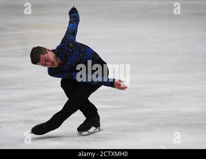 Oberstdorf, Allemagne. 25 septembre 2020. Patinage artistique, série Challenger - Nebelhorn Trophy, Men, Freestyle : Paul Fentz (Allemagne) montre son style libre. Credit: Angelika Warmuth/dpa/Alamy Live News Banque D'Images