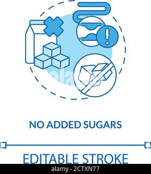 Icône de concept aucun sucre ajouté Illustration de Vecteur