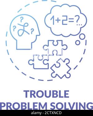 Résolution de problèmes icône de concept de gradient bleu Illustration de Vecteur