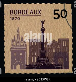 LES timbres-poste DE BORDEAUX ancienne architecture États grand format xxl Banque D'Images