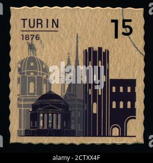 TIMBRES-poste TURIN ancienne architecture États grand format xxl Banque D'Images