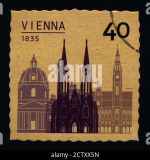 Timbres-poste WIENNA ancienne architecture États grand format xxl Banque D'Images